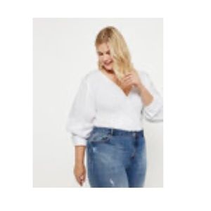 Drama sleeve wrap bodysuit